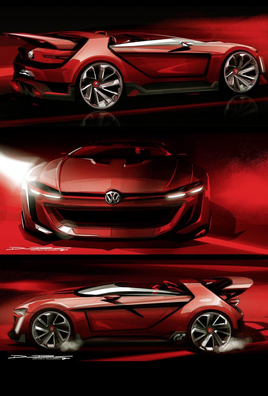 Эскиз Volkswagen Golf GTi Roadster Vision Gran Turismo 2014 года  (фото 26 из 35)